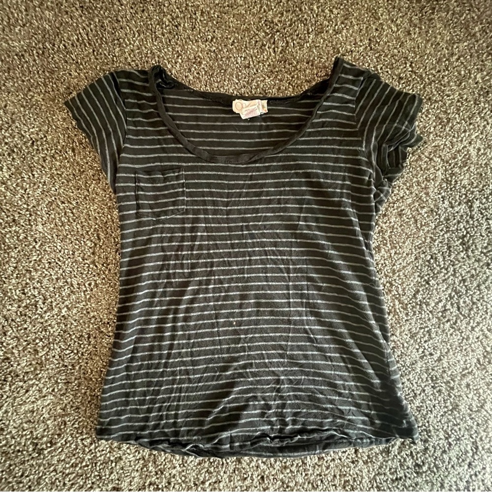 OP 00s grey striped shirt
